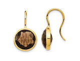 7.40 Carats (ctw) Smoky Quartz Drop Earrings in 14K Yellow Gold